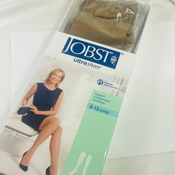 Jobst UltraSheer Support Knee-High Compression Stockings 8-15 mmHg Silky Beige - Picture 6 of 6